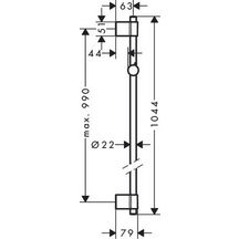 Barre de douche Unica'Varia 1,05 m sans flexible Réf. 27356000