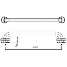 Barre droite inox diamètre 32 mm 450 mm libre service réf. 01261-LS