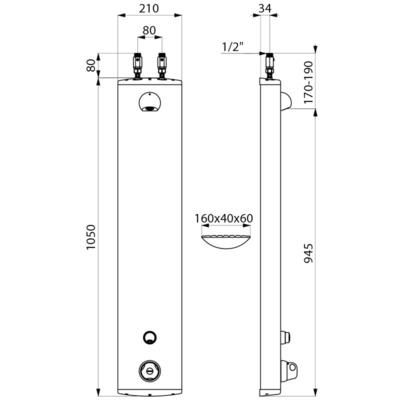 Panneau de douche Premix tempo alimentation haut avec porte savon réf. 792305