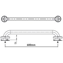 Barre doite 600 mm inox diamètre 32 mm libre service réf. 01262-LS