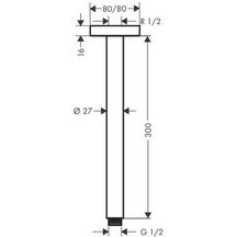 Bras de douche E 300 mm plafond M 1/2" Réf. 27388000"