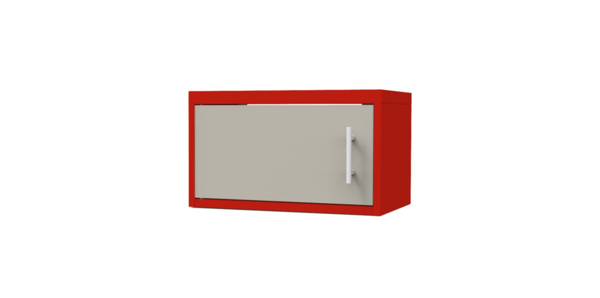 Porte pour meuble haut sur hotte CLIPMETAL COLOR de 60 cm, Coloris Soie