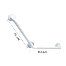 Barre d'appui cannelée coudée 135° en plastique D 32 mm 450 x 450 x 91 mm, blanc réf. 01440WH