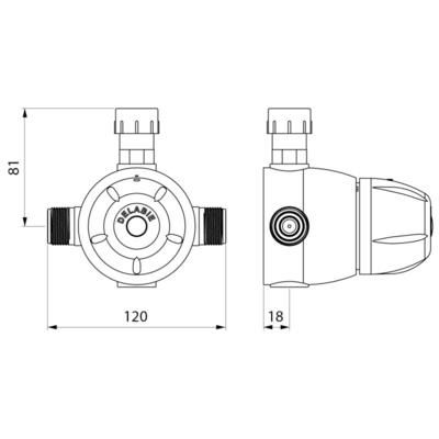 Mitigeur thermostatique collectif Premix T2 débit 55 litres par minute mâle 20 x 27 : réf. 731200