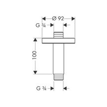 Bras de douche Raindance pour plafond 20 x 27, L 100 mm, chromé réf. 27418000