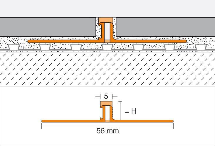 Joint de fractionnement gris Schlüter- DILEX-BWS PVC/CPE souple H. 10 mm x L. 2,5 m