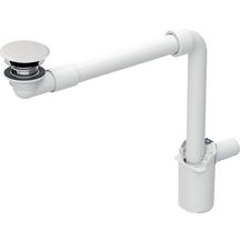 Évacuation de lavabo modèle gain de place, bonde compacte, avec écoulement libre et recouvrement de soupape, sortie horizontale, pour lavabo Geberit ONE: d=40mm, G=1 1/4", blanc