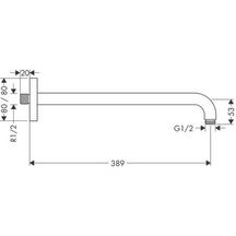 Bras de douche E M 1/2'' saillie 389 mm Réf.27446000