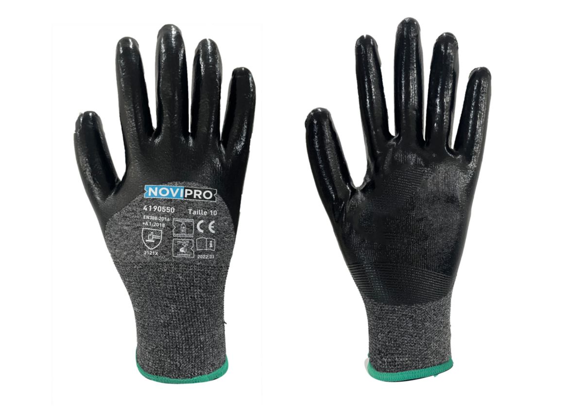 Gants manutention légère milieu humide Grip Expert Novipro taille 10