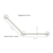 Barres d'appui hautement résistantes AKW INTERNATIONAL coudées à 135° Blanc 457 x 457 mm blanc réf. 01915WH-LS