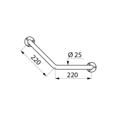 Poignée à 135° tube inox époxy blanc D 25 réf. 1550