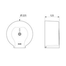 Distributeur de papier WC moyen modèle, avec serrure chromée et contrôle de niveau, modèle pour bobine 200 m, D 220, profondeur 120, finition acier 8 / 10 laqué blanc réf. 2900