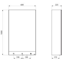 Armoire de toilette L 600 cm - 4 fonctions : miroir, distributeur de savon et robinet automatiques et sèche-mains électrique Finition mélaminé noir mat et inox 304 réf. 510203