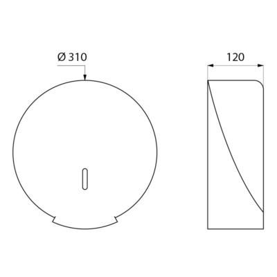 Distributeur MM de papier WC ABS blanc avec serrure réf. 2909