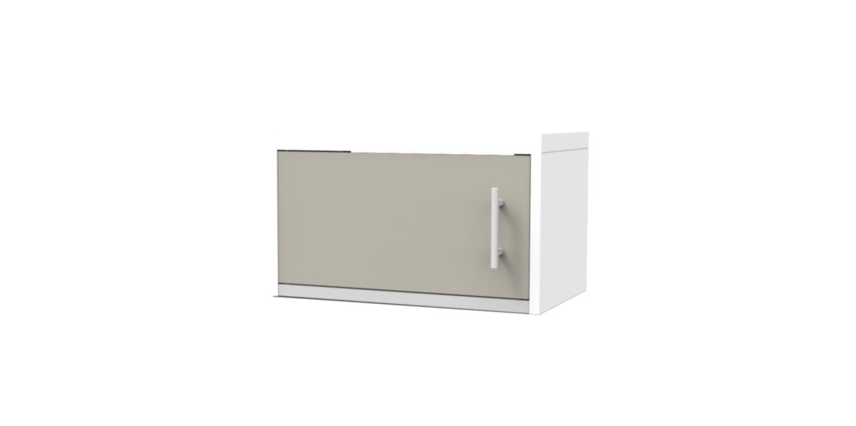 Porte pour meuble haut sur hotte CLIPMETAL COLOR de 60 cm, Coloris Soie