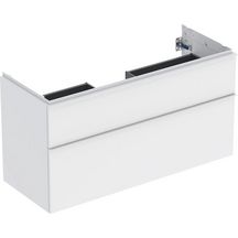 Meuble sous lavabo 120 cm 1 cuve Geberit iCon 2 tiroirs Blanc mat