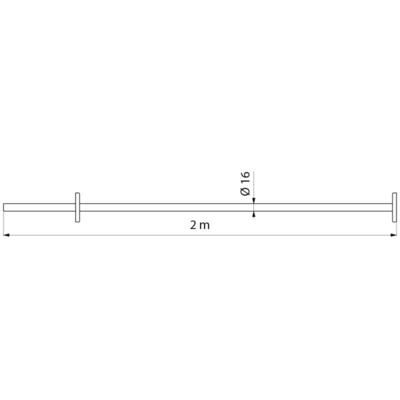 Porte-rideau droit tube Inox D 16 poli brillant L 2 m réf. 356