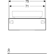 Meuble bas pour vasque à poser Geberit VariForm, avec un tiroir, plage de dépose et siphon: B=75cm, H=23.5cm, T=51cm, gris velouté / laqué mat, gris velouté / revêtement mélamine mate