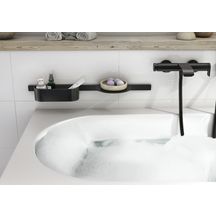 hansgrohe WallStoris Ensemble d'accessoires pour la baignoire, Noir mat