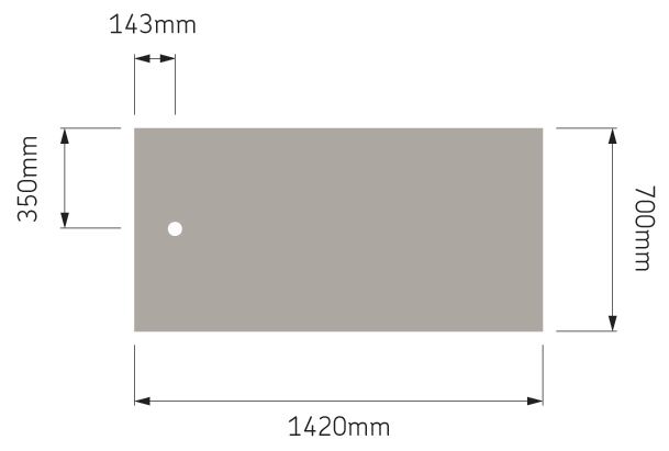 Receveur de douche simple BRADDAN, extra-plat, à poser ou à encastrer, 142 x 70 cm, blanc Réf. 16022