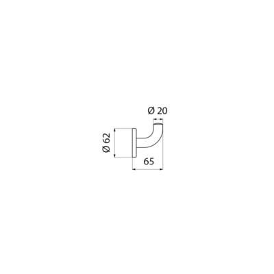 Patère inox tube D 20, D 62 x 65, fixations invisibles, finition inox époxy blanc réf. 4043EW