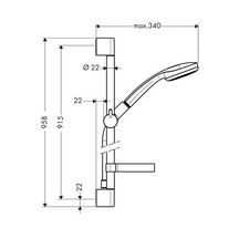 Set CROMA 100 1 jet / UNICA'C 0,90 m, chromé réf. 27724000