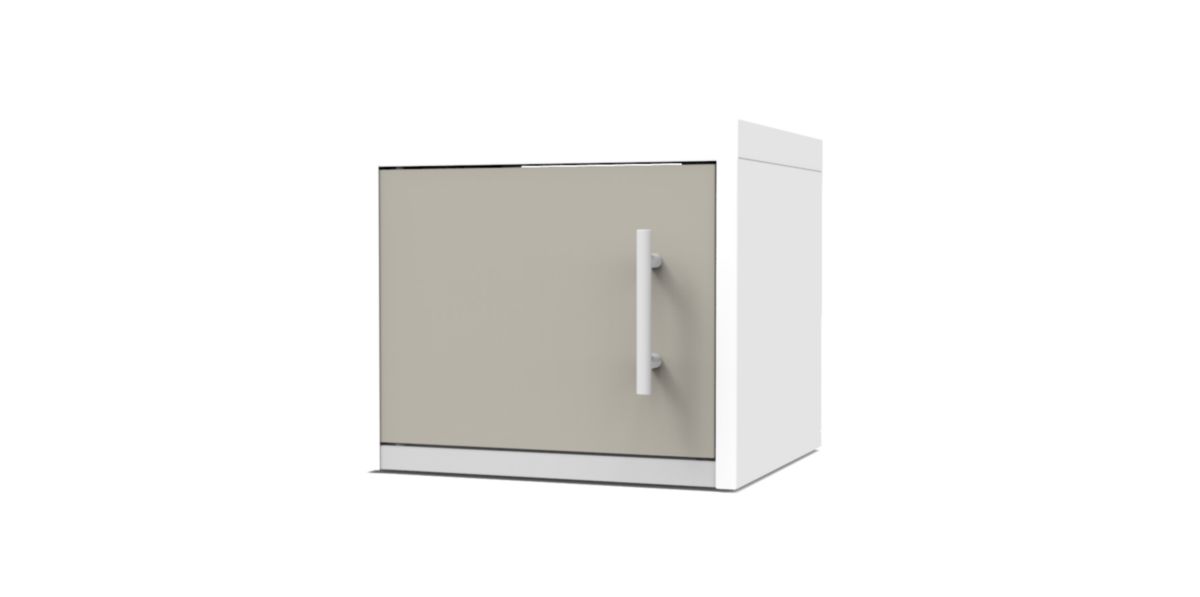 Porte pour meuble haut CLIPMETAL COLOR de 60 cm, Coloris Soie