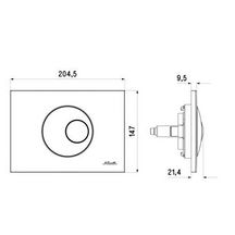 Plaque de commande 396 double volume 146 mm x 205 mm bouton rond chrom brillant Réf. 0709188