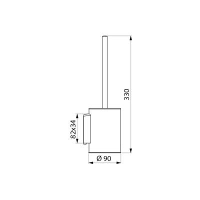 Pot à balai WC avec balai, inox 316 époxy blanc fixation murale réf. 4048EW