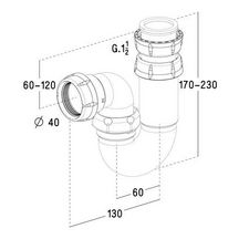 Siphon évier réglable horizontale 542 PVC réf. 0204460