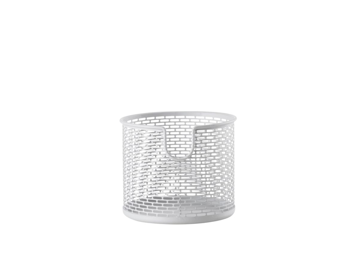 Panier métal rond D 12 x 10 cm Blanc Réf. 10573