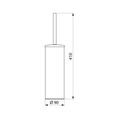 Pot à balai WC inox 316 poli brillant avec couvercle et balai : réf. 4050P