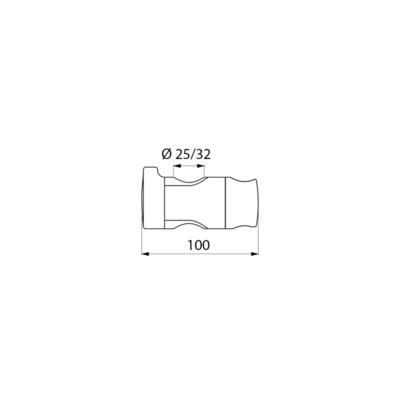 Coulisseau pour douchette avec support conique, fixation sur barre D 32 indépendamment de la barre après la pose, laiton chromé réf. 4110P