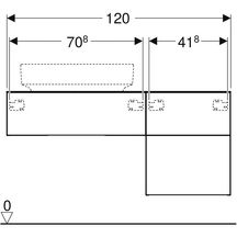 Meuble bas 120 cm pour vasque à poser Geberit VariForm, 3 tiroirs, Chêne