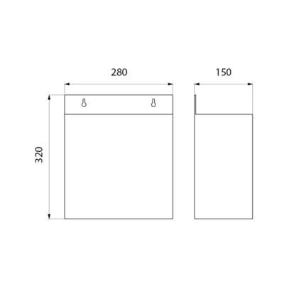 Corbeille rectangulaire inox murale ou à poser réf. 460