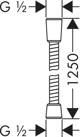 Flexible de douche métallique Sensoflex 1,25 m, chromé réf. 28132000