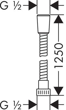 Flexible de douche métalo-plastique METAFLEX'C Lg : 1,25 m Métallo plastique Chromé réf. 28262000