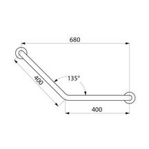 Barre à 135° 2 points de fixation diamètre 32 400x400 mm inox poli brillant fixation invisible Réf : 5081P2