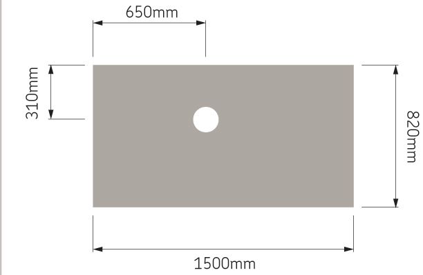 Support pour sol de douche à l'italienne Tuff Form 1500 x 820 x 22 mm Réf. 21036