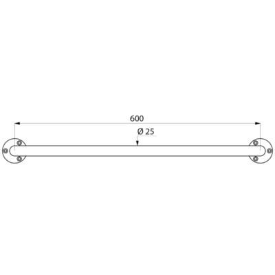 Barre de relèvement inox poli brillant L 600 réf. 536