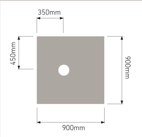 Support pour sol de douche à l'italienne Tuff Form 900 x 900 x 22 mm Réf. 21000