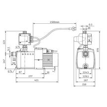 HiMulti3C1-25P Pompe centrifuge horizontale multicellulaire auto-amorçante à moteur ventilé avec moteur à bride directe et commande automatique de  Pompe Ref. 2543600