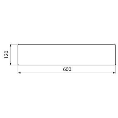 Tablette murale à fixation cachée 600 x 120 mm époxy blanc : réf. 554