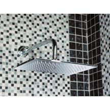 Douche de tête Alterna Plénitude inox carrée 30 x 30 cm, avec rotule orientable, embase F15 / 21, picots anti-calcaire