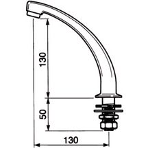 Bec orientable pour lavabo diamètre : 15 x 21 Lg : 130 chromé Laiton Pièce réf. 30202