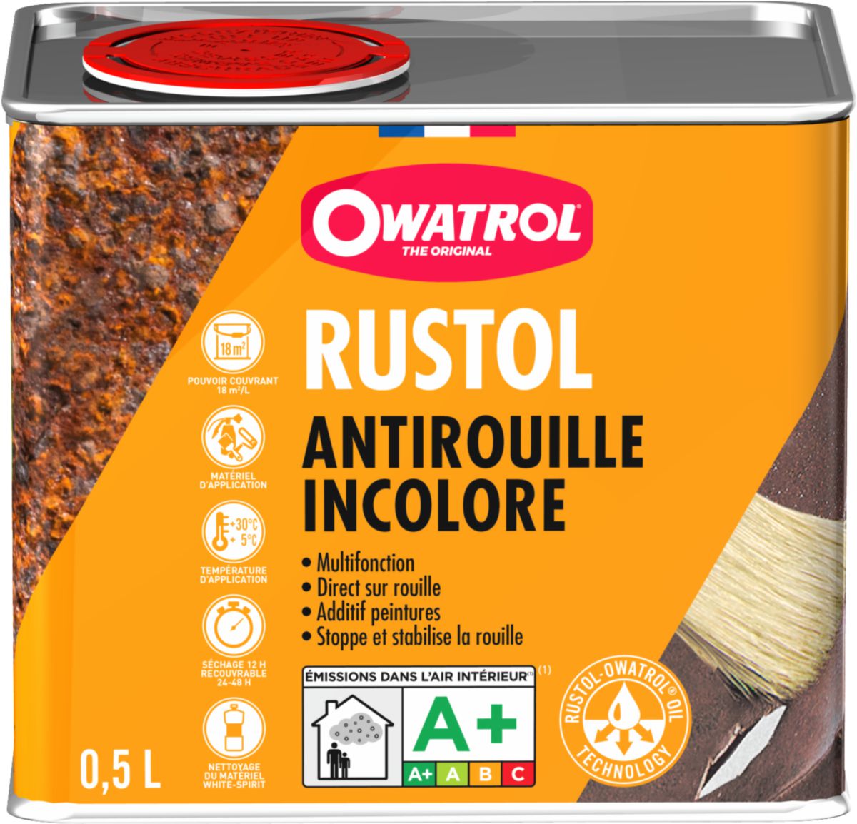 Antirouille Rustol Owatrol bidon de 0,5 litre