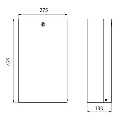 Réceptacle mural pour essuie-mains poli brillant avec serrure fixation cachée : réf. 6611