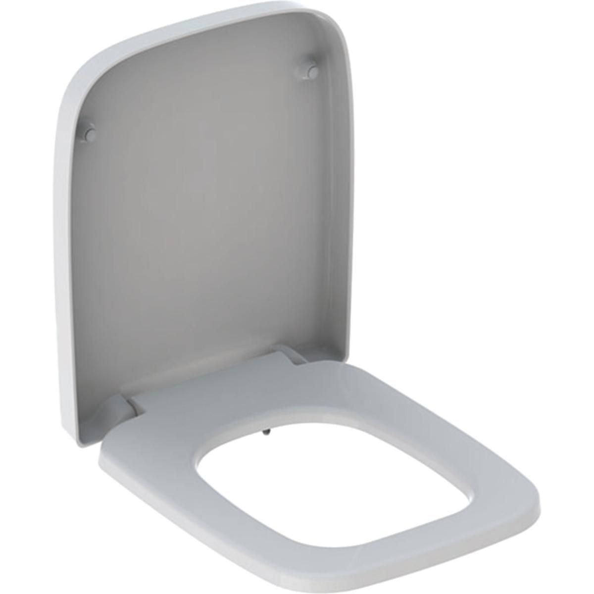 Abattant WC Geberit Renova Plan rectangulaire, fermeture ralentie, déclipsable, fixation par le haut, Blanc