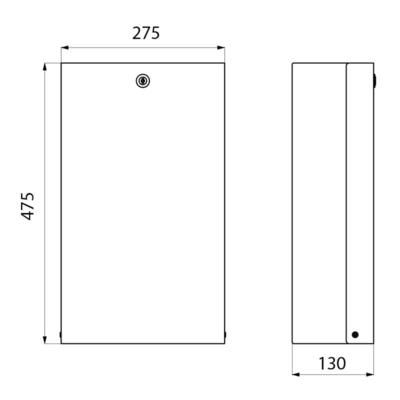 Réceptacle mural pour essuie-mains Epoxy blanc avec serrure : Réf. 6612