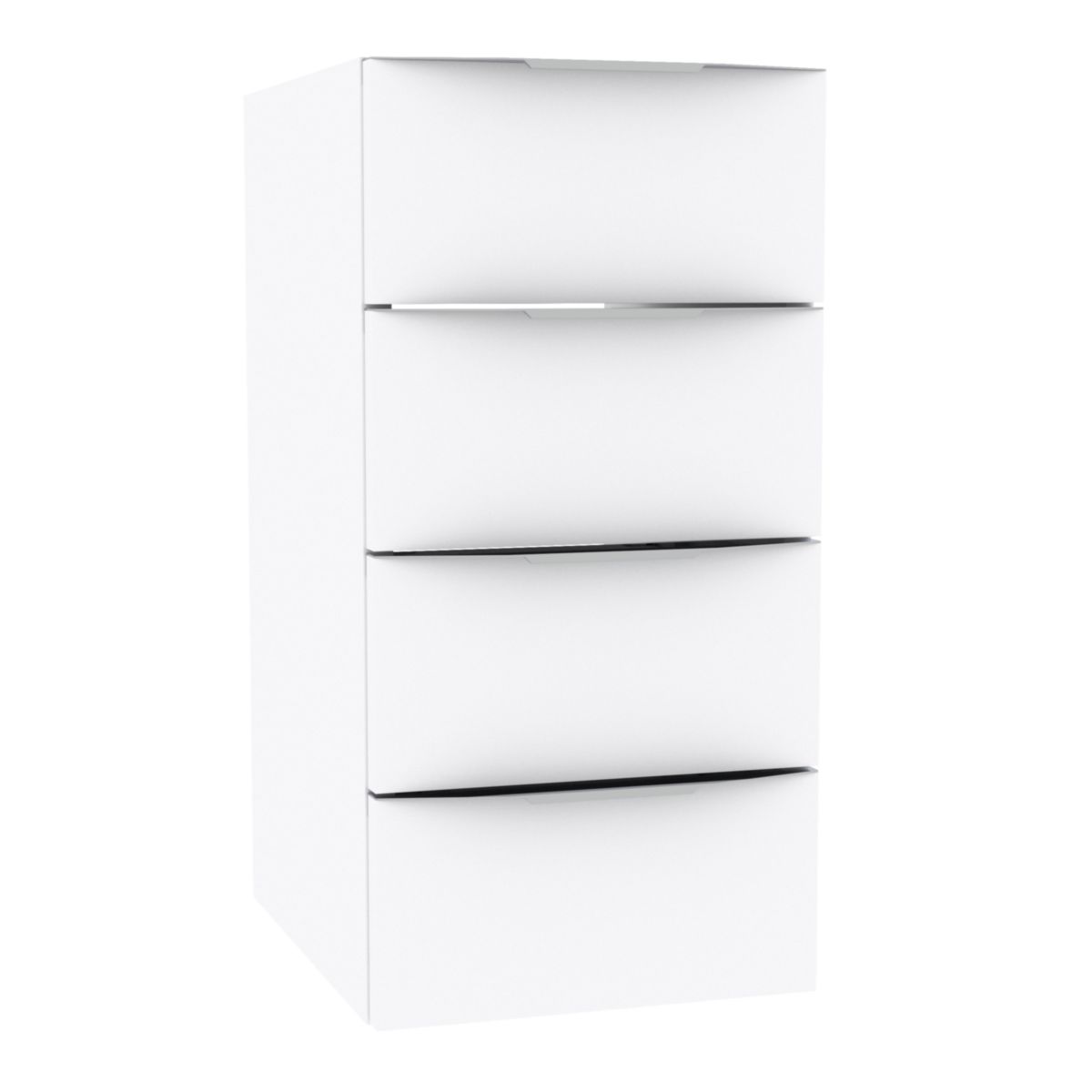 Module sous vasque Alterna Plénitude longueur 30cm 4 tiroirs pour meuble 2 tiroirs profondeur 38cm Blanc brillant